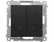 Kontakt-Simon Schodišťový spínač Kontakt-Simon 55 TW6/2.01/149 dvojitý modul 10 AX, 250V~, rychlospojky matně černá