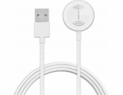 3MK Indukční nabíječka 4smarts VoltBeam Mini pro Apple Watch 1-8/SE s 1m kabelem USB-A 2,5W bílá/bílá 462330