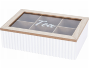 Home Styling Collection Kolekce pro domácí styling Dózička na čaj s přihrádkami TEA, 24 x 16 x 7 cm