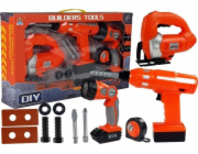 LeanToys DIY stavebnice vrtačka, přímočará pila, bateriová svítilna 12 dílů.