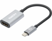 Manhattan USB adaptér Manhattan 153973 Kabelový adaptér 0,11 m USB Type-C HDMI Šedá