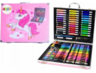 LeanToys Výtvarná sada v kufru s jednorožcem růžová 150 EL