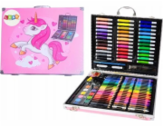 LeanToys Výtvarná sada v kufru s jednorožcem růžová 150 EL