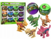 LeanToys Sada 12 barevných dinosauřích vajec na kutálení