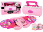 LeanToys Sada na líčení v pouzdře s doplňky, růžová