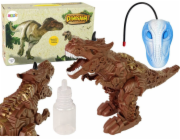 TRITON Figurka dinosaura na dálkové ovládání LeanToys dýchá, parní projektor, hnědá