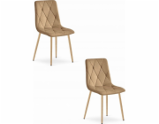 Leobert Židle LIBRA - hnědý samet / nohy v barvě dřeva x 2