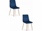 Leobert Židle LIBRA - tmavě modrý samet / nohy v barvě dř...