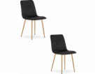Leobert Židle LAVA - černý samet / nohy v barvě dřeva x 2
