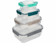5five nádob na potraviny KLIC s click-lock zámkem, obdélníkové, 4 kusy