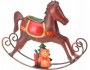 Home Styling Collection Vánoční dekorace Kolekce pro styling domácnosti Kovový houpací kůň, vánoční figurka 34 cm