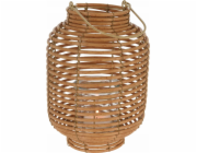 Home Styling Collection Kolekce bytového stylingu Ratanová lucerna se skleněnou vložkou,