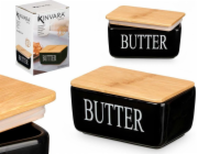 Kinvara Máslová miska Keramická máslová miska s nápisem MÁSLO, 10 x 16,5 x 8,5 cm