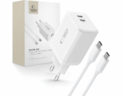 Tech-Protect Nabíječka TECH-PROTECT NC45W-GAN 2PORTOVÁ SÍŤOVÁ NABÍJEČKA PD45W + KABEL TYPE-C BÍLÁ