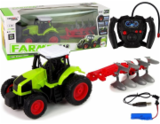 LeanToys Traktor na dálkové ovládání 1:16 s gumovými kolečky na dálkové ovládání LEAN Toys