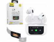 Dudao Bezdrátová sluchátka U19 do uší TWS Bluetooth 5.3 s LED displejem - bílá