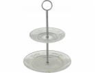 Boltze Skleněný talíř se dvěma patry, RELIÉF, 28 cm