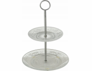 Boltze Skleněný talíř se dvěma patry, RELIÉF, 28 cm