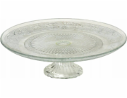 Boltze Skleněný talíř na zdobeném podstavci, RELIÉF, O 25 cm