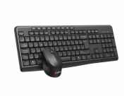 C-TECH klávesnice s myší WLKMC-04, Bezdrátový set 2.4GHz, CZ, Černá