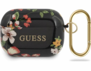 Guess Ochranný kryt GUACAPTPUBKFL04 N.4 Flower Collection pro AirPods Pro černý a červený