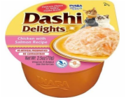 INABA Dashi Delights Kuře s lososem ve vývaru - kočičí pamlsky - 70g