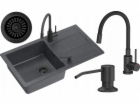 GraniteQ READY-MAX BLACK dřez žulový 1-kz/o (77x44x17,5) ...