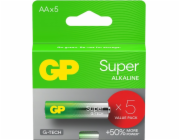 GP Battery Alkalické baterie LR6/AA GP SUPER 5 ks. (G-TECH)