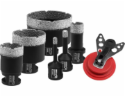 Dedra Sada diamantových VB korunek 6, 8, 20, 35, 50, 68 mm, vodítko