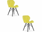 Leobert Židle LAGO Samet - žluté / černé nohy x 2