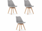 Leobert Židle MARK šedá x 3