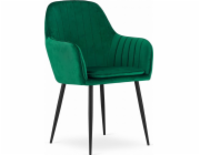 Leobert Židle LUGO - zelený samet / černé nohy x 1
