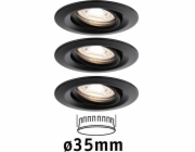 Paulmann Zapuštěné svítidlo NOVA PLUS COIN LED Mini DIM naklápěcí 3x4W 310lm 66mm 2700K IP23 230V matná černá