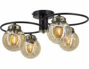 Mdeco Elem Salsa 2216/4 BL 21QG stropní svítidlo stropní svítidlo 4x60W E27 černá/jantarová/mosaz