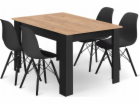 Leobert Set obdélníkový stůl 120x80 řemeslný + 4 židle OS...