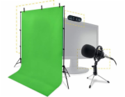 HP Webová kamera STEELPLAY Pro HD Streamers, sada 4 v 1: mikrofon + webová kamera + greenscreen + stativy