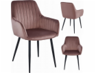 Leobert Židle SOLDEN - růžový samet / černé nohy x 1