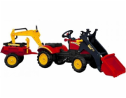 Lean Sport Tractor s přívěsem a šlapací lžící Benson Red
