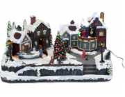 Fééric Lights and Christmas Vánoční dekorace Pohyblivá vánoční scéna se světly, 45 x 20,5 cm