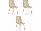 Leobert Židle LIBRA - světle béžový samet / nohy v barvě ...