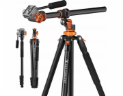 Kf stativ fotografický stativ monopod video 240 cm + fluidní hlava FH-03 / K&F T254A7 / K09.137