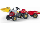 Rolly Toys Rolly Traktor s kýblem a přívěsem červený (502...