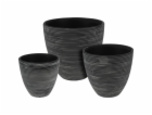 Keramické květináče sada 3 ks černá KO-066900350