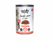 TufTuf Tuf Tuf masové kousky s hovězím masem pro kočky konzerva 415g