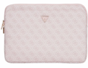 Guess Kabelka Sleeve 14 4G s trojúhelníkovým logem a kapsou na zip růžová