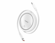 Navíjecí kabel Baseus Free2Pull USB-C/USB-C s nastavitelnou délkou až 1m 100W bílý