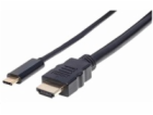 Manhattan kabel USB-C na HDMI, 2m, černá