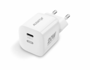 Rychlá nabíječka ALIGATOR Mini, PD 20W, USB-C/USB-C kabel, bílá