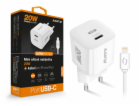 Rychlá nabíječka ALIGATOR Mini, PD 20W, USB-C/Lightning k...