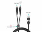 CONNECT IT Wirez 4in1 1x USB-C, 1x Lightning, 1,25 m, ČERNÝ
